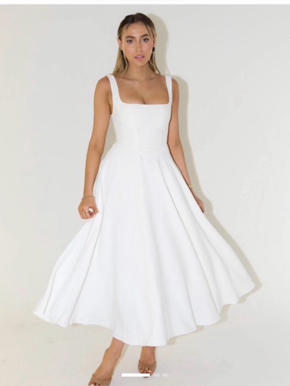 The Ultimate Muse High Waist Square Neck Midi Dress - Large